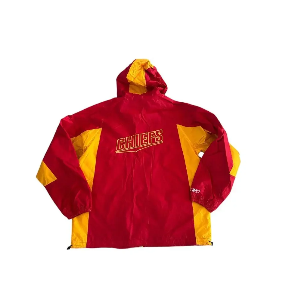 Vintage Reebok Kansas City Chiefs Windbreaker Jacket Full Zip Men's XL Excellent